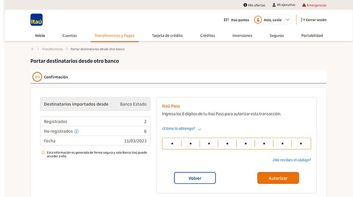 Step 3: summary and authorization with Itaú Pass.