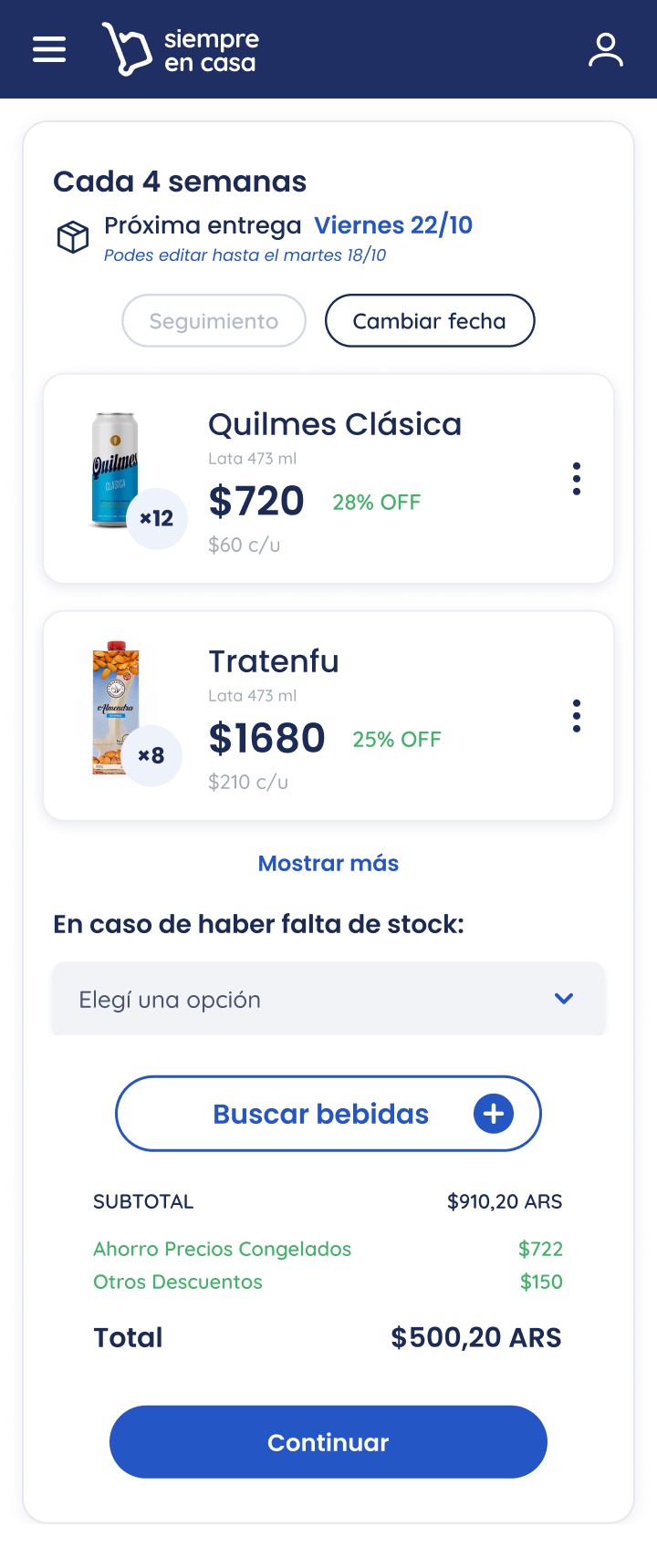 Prototype: a new “If there's a stock shortage” field in the subscription