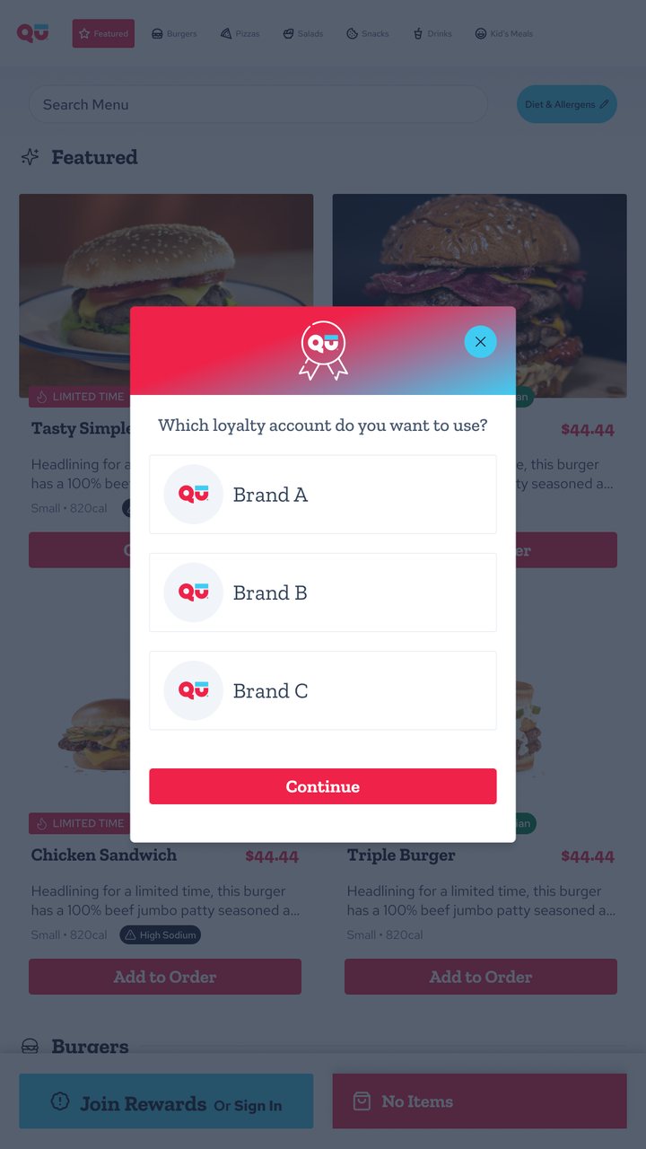 Choosing a loyalty account